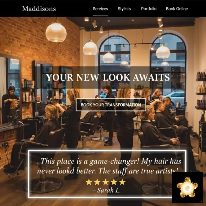 Happy client in a modern hair salon